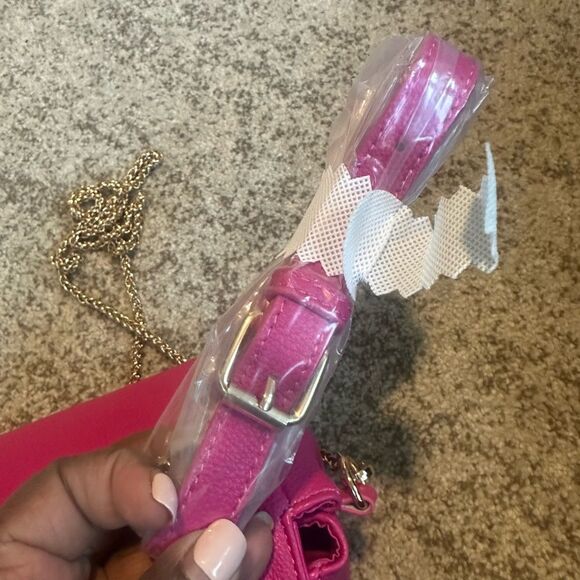 Anthropologie Pink Faux Leather Crossbody Bag NWT - Picture 6 of 8